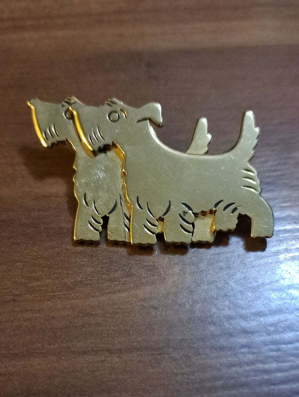 Adorable Gold Tone Scottie Dog Enamel Pin - Doglover